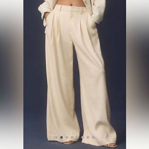 NEW Anthropologie The Avery Pleated Wide-Leg Trousers Pants by Maeve 6 P - Picture 1 of 5